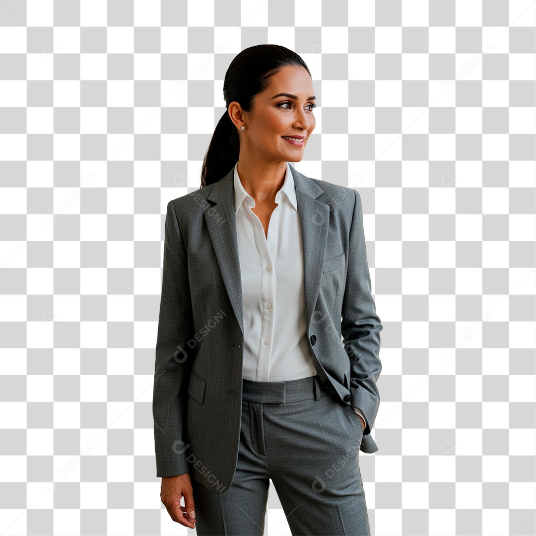 Mulher de Terno PNG Transparente