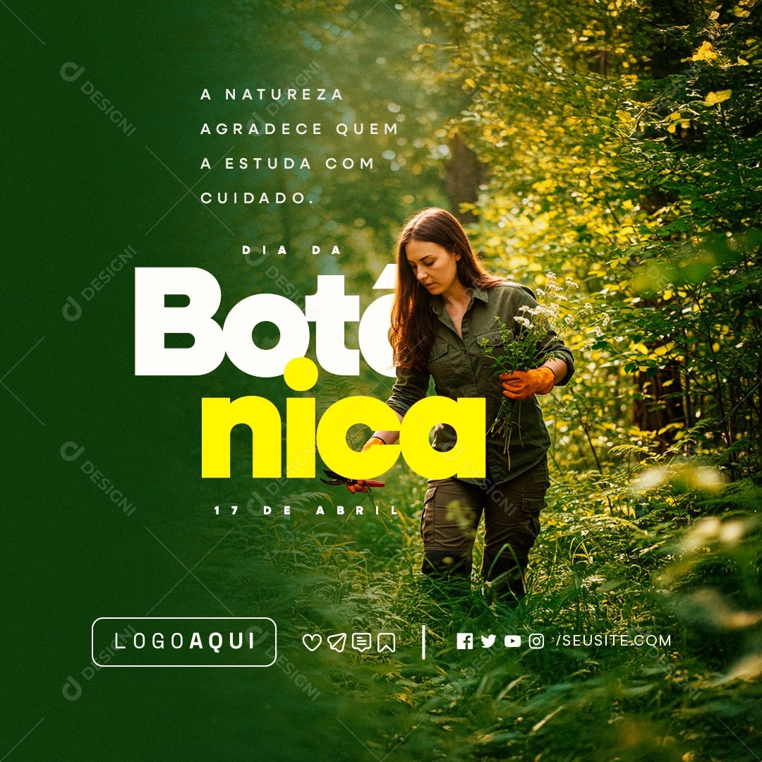Dia da Botânica 17 de Abril a Natureza Agrece Social Media PSD Editável