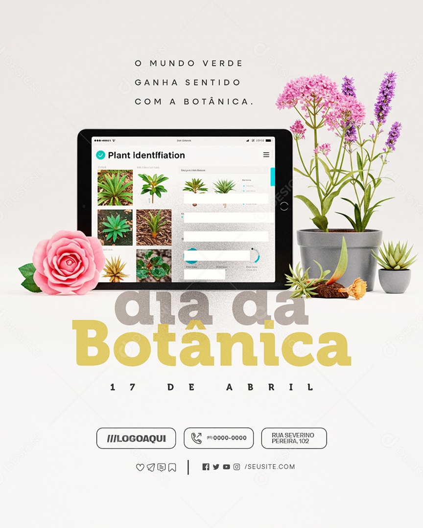 Dia da Botânica 17 de Abril O Mundo Verde Social Media PSD Editável