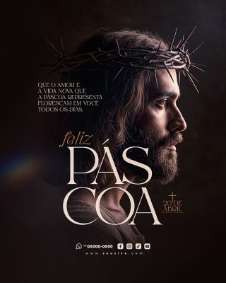 Feliz Páscoa 20 de Abril Social Media PSD Editável