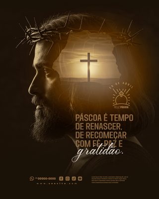 Feliz Páscoa 20 de Abril Social Media PSD Editável