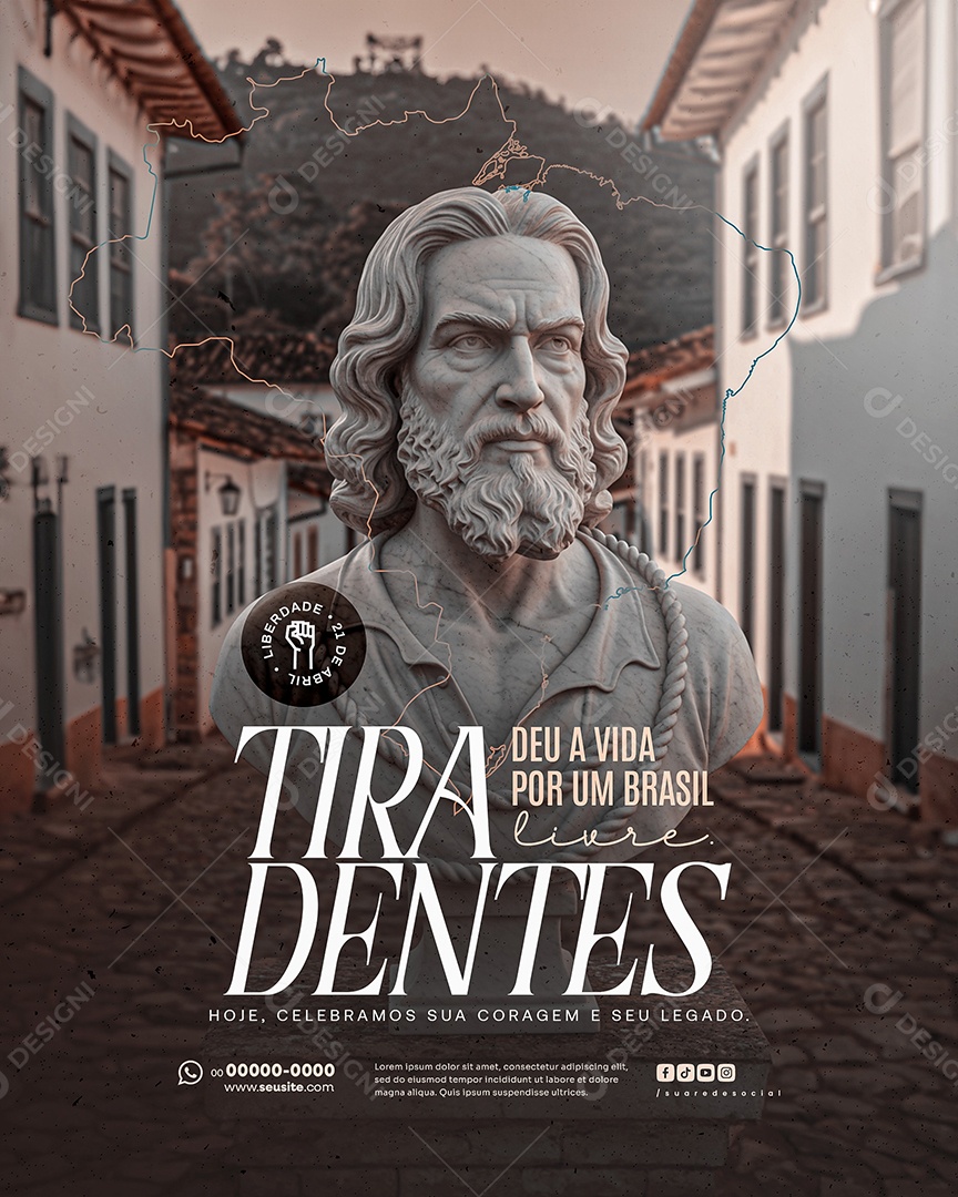 Dia de Tiradentes 21 de Abril Social Media PSD Editável
