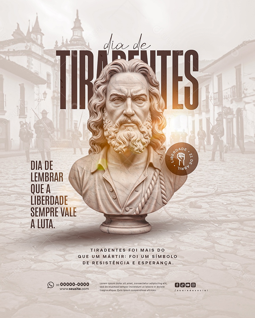 Dia de Tiradentes 21 de Abril Social Media PSD Editável
