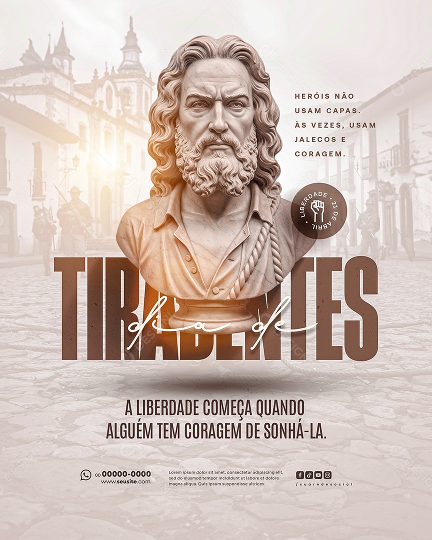 Dia de Tiradentes 21 de Abril Social Media PSD Editável