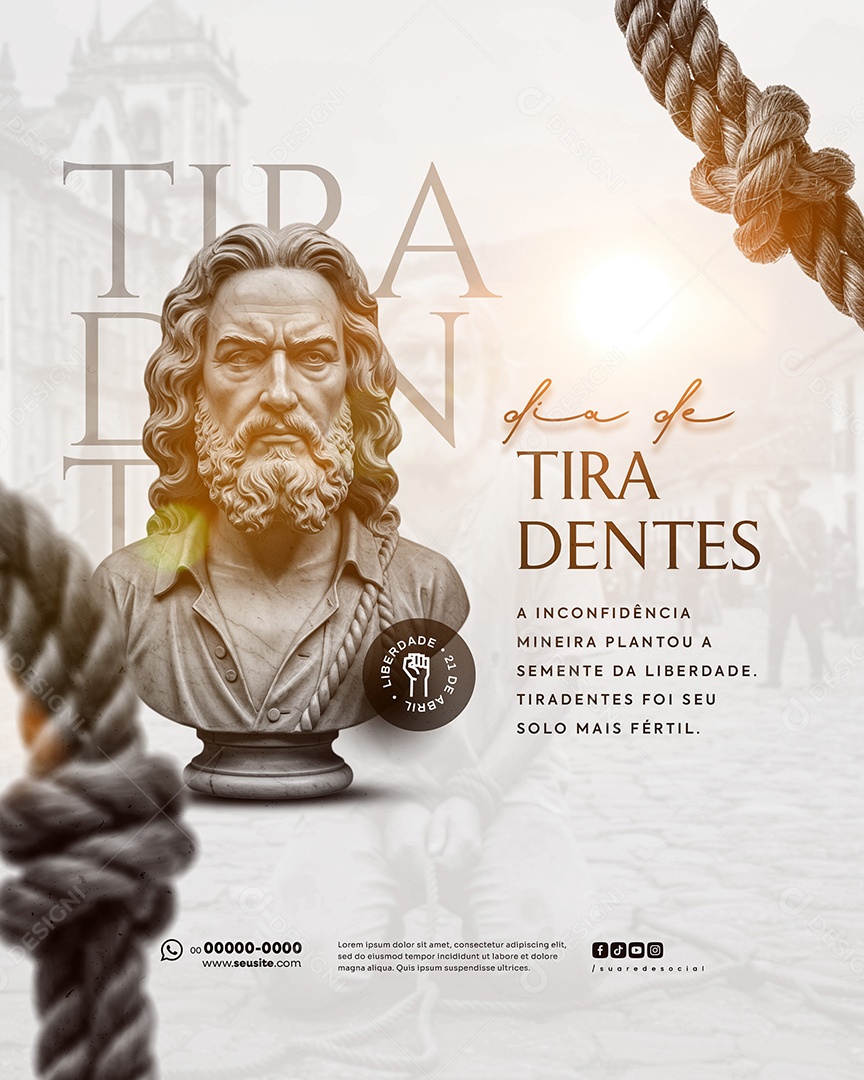 Dia de Tiradentes 21 de Abril Social Media PSD Editável