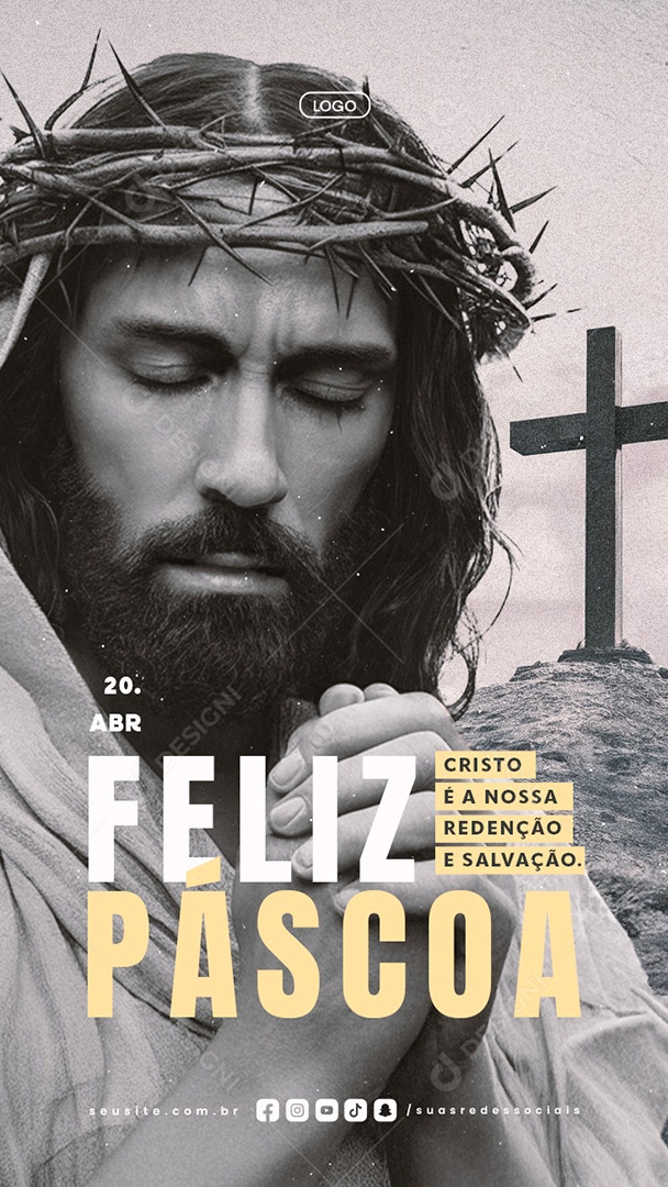 Story Feliz Páscoa 20 de Abril Social Media PSD Editável