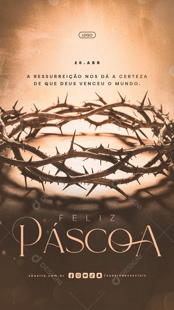 Story Feliz Páscoa 20 de Abril Social Media PSD Editável