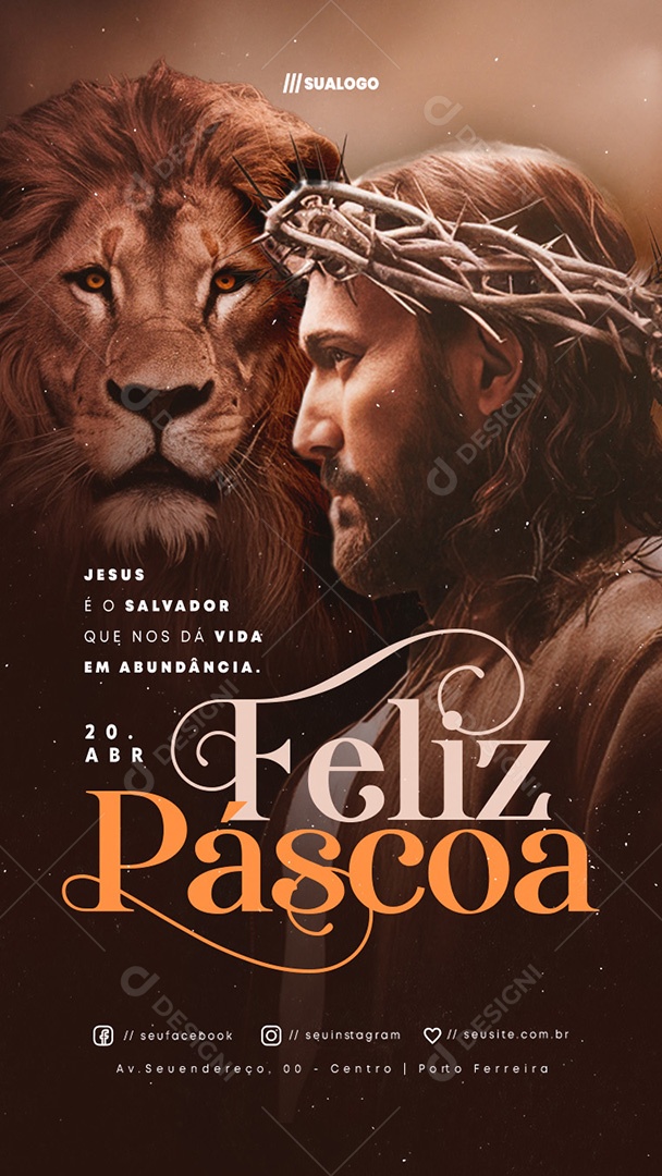 Story Feliz Páscoa 20 de Abril Social Media PSD Editável