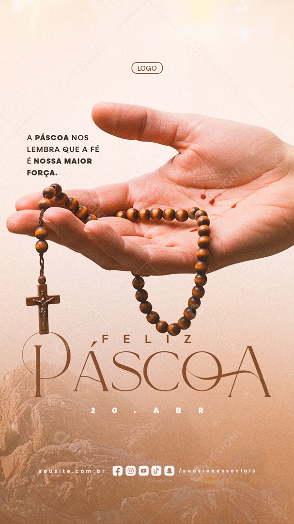 Story Feliz Páscoa 20 de Abril Social Media PSD Editável