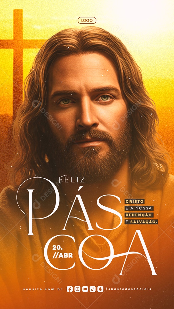 Story Feliz Páscoa 20 de Abril Social Media PSD Editável