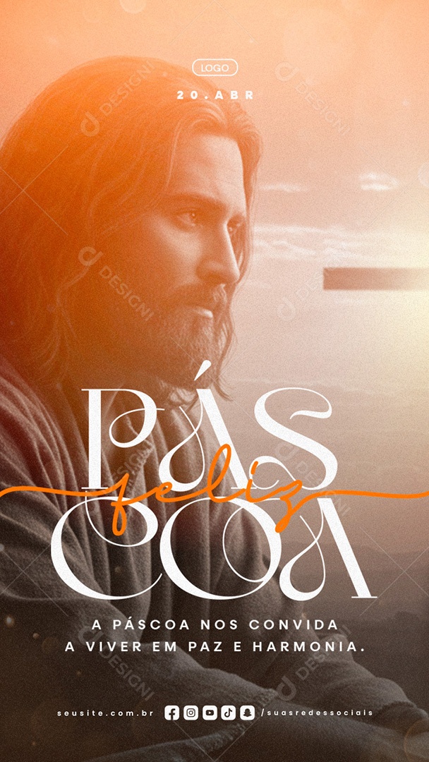 Story Feliz Páscoa 20 de Abril Social Media PSD Editável