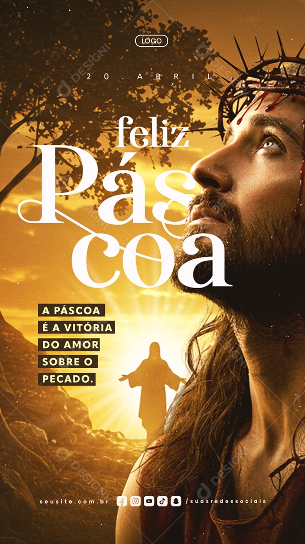 Story Feliz Páscoa 20 de Abril Social Media PSD Editável