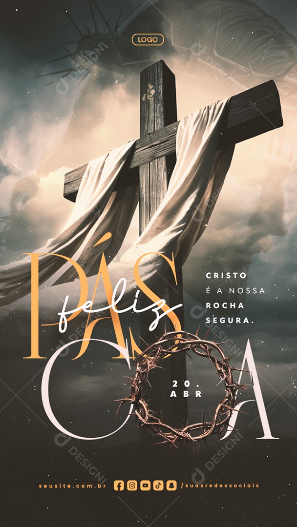 Story Feliz Páscoa 20 de Abril Social Media PSD Editável