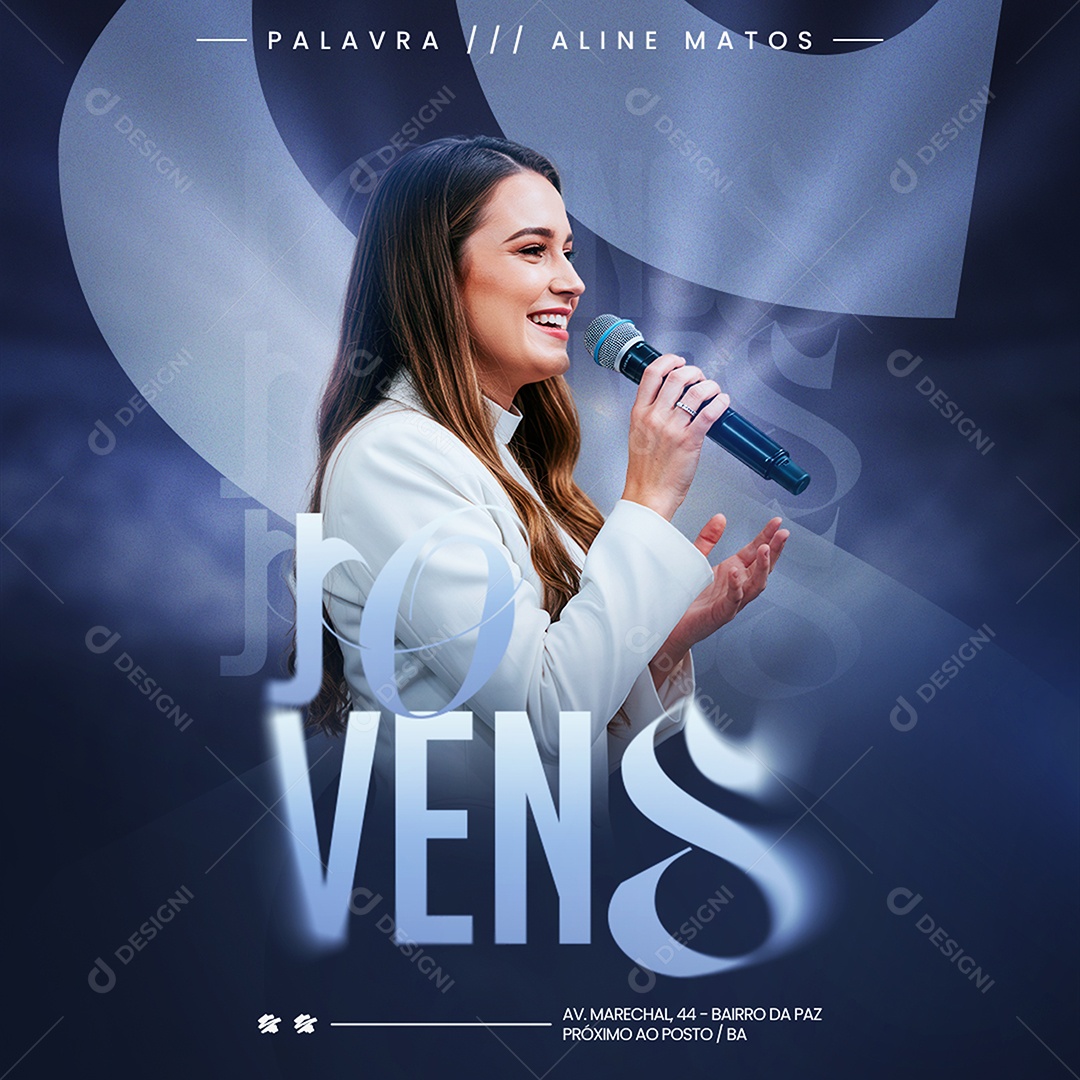 Feed Gospel Culto dos Jovens Social Media PSD Editável