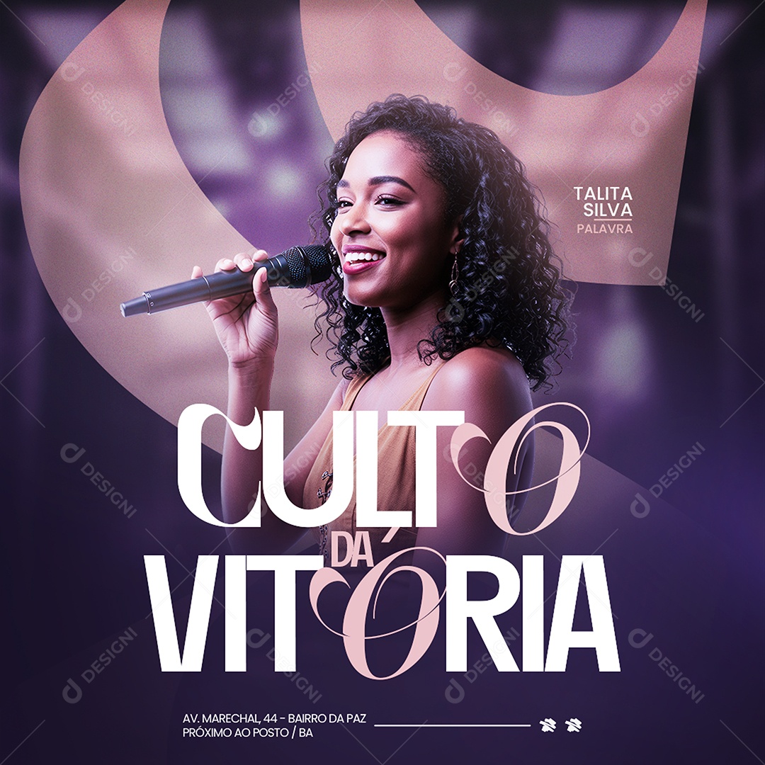 Feed Gospel Culto da Vitória Social Media PSD Editável