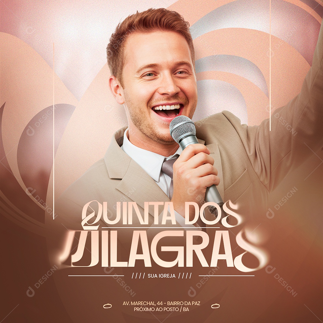 Feed Gospel Culto dos Milagres Social Media PSD Editável