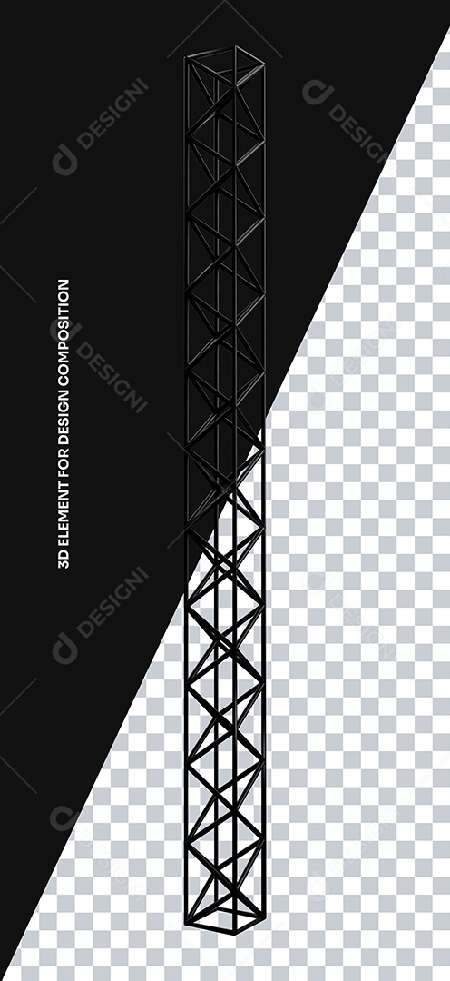 Elemento 3D Estrutura de Metal Para Composição PSD