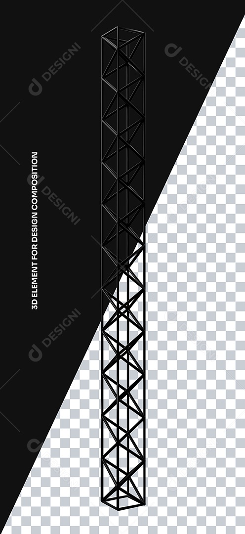 Elemento 3D Estrutura de Metal Para Composição PSD