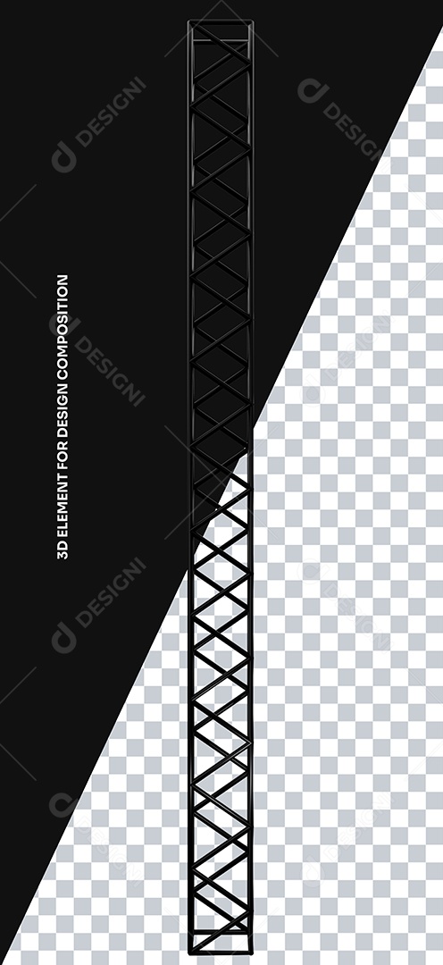 Elemento 3D Estrutura de Metal Para Composição PSD