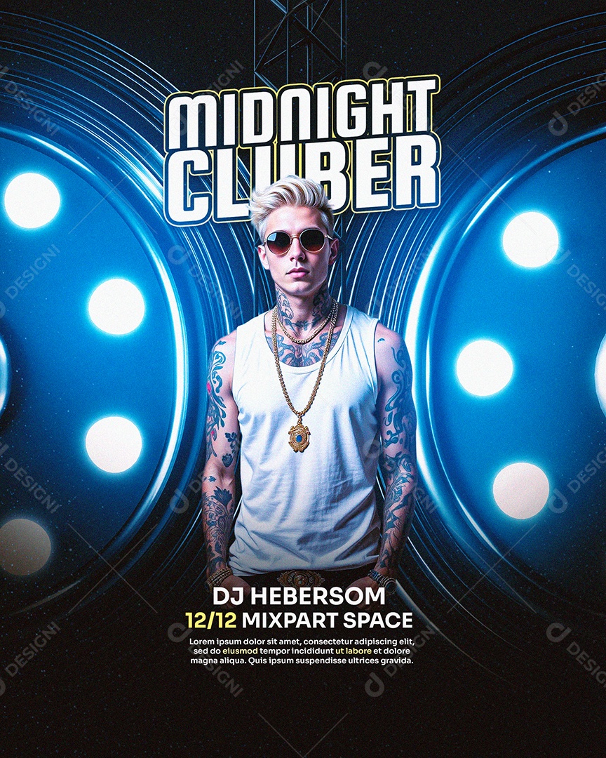 Feed Flyer Mindnight Cluber Social Media PSD Editável