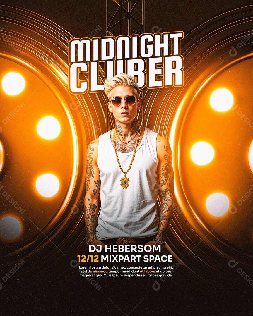 Feed Flyer Mindnight Cluber Social Media PSD Editável