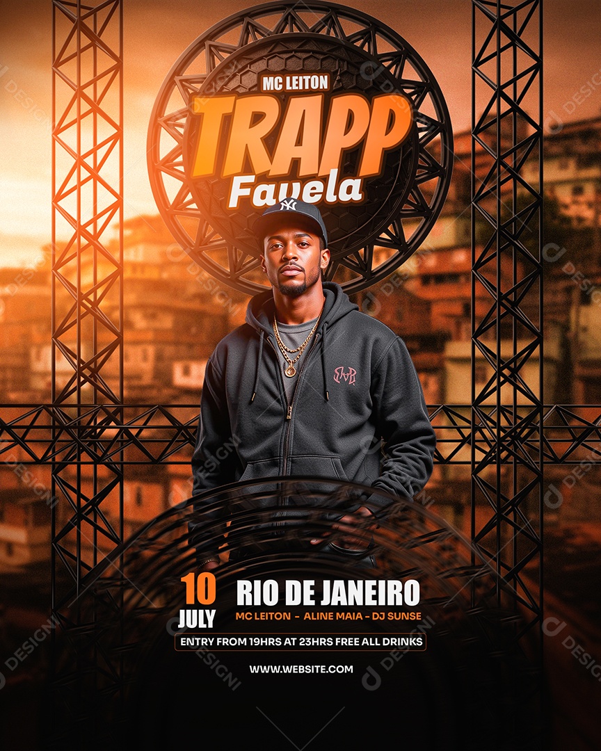 Feed Flyer Trapp Favela Social Media PSD Editável
