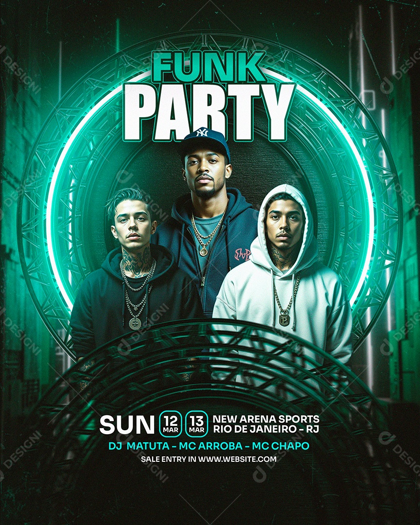 Feed Flyer funk Party Social Media PSD Editável