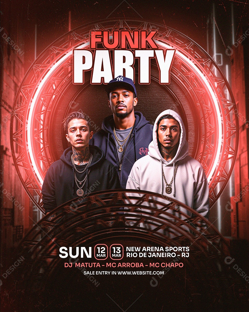 Feed Flyer funk Party Social Media PSD Editável