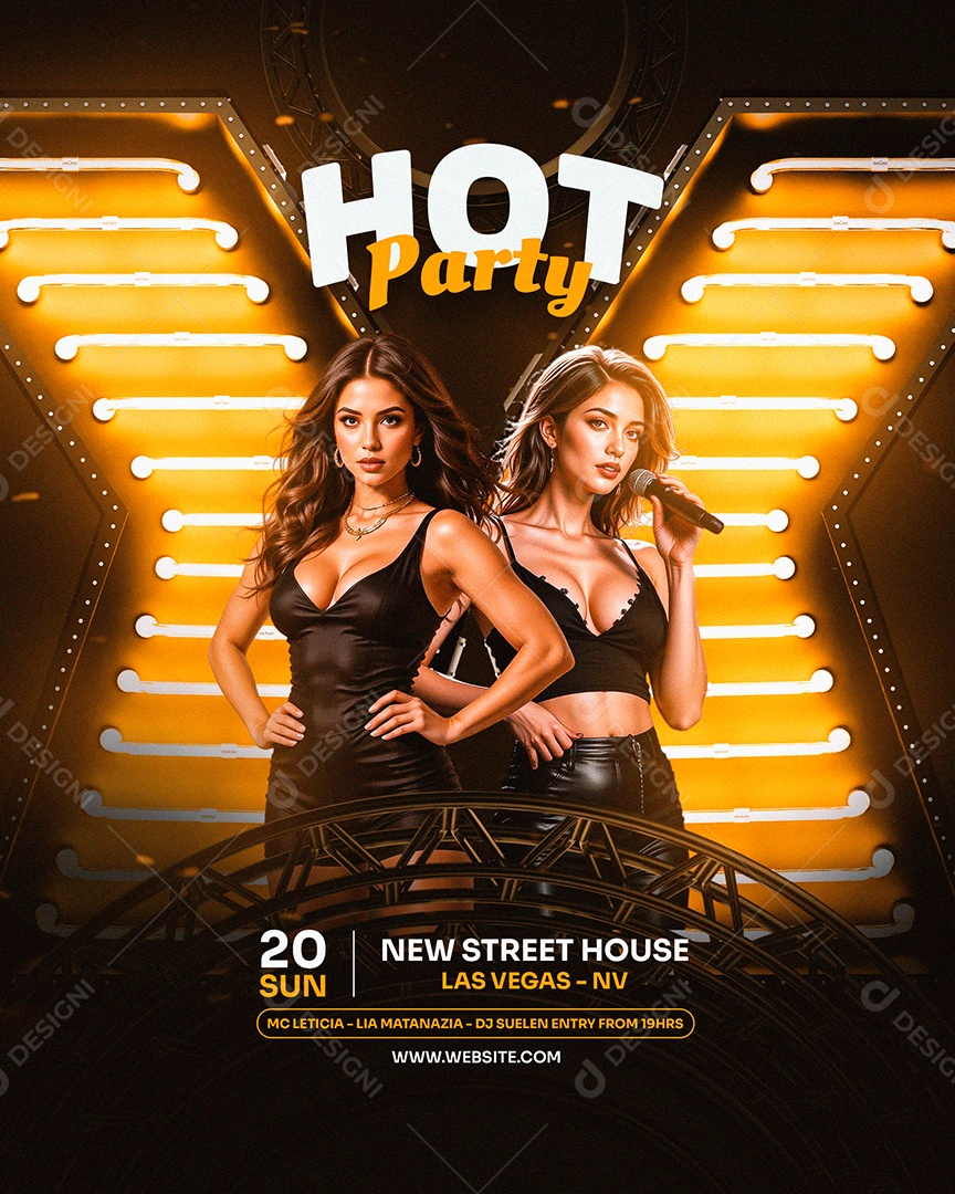 Feed Flyer Hot Party Social Media PSD Editável