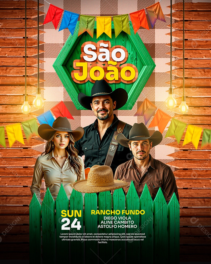 Feed Flyer São João Social Media PSD Editável