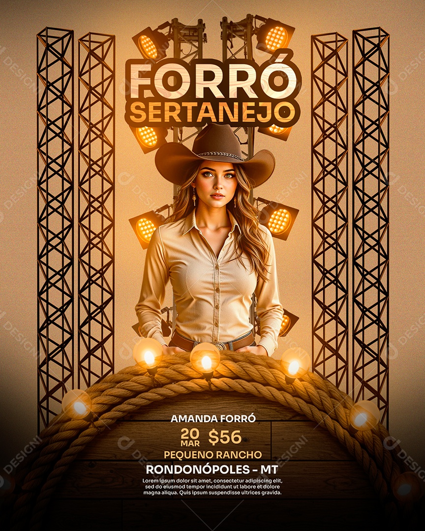 Feed Flyer Forró Setanejo Social Media PSD Editável