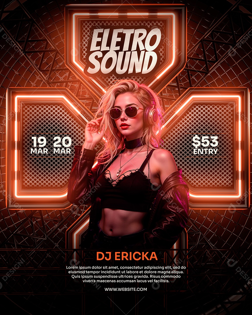 Feed Flyer Eletro Sound Social Media PSD Editável