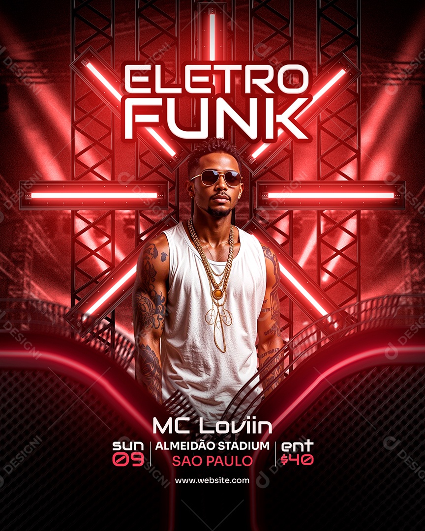 Feed Flyer Eletro Funk Social Media PSD Editável