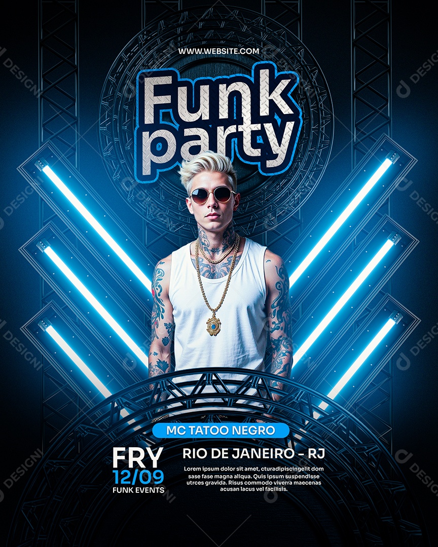 Feed Flyer Funk Party Social Media PSD Editável