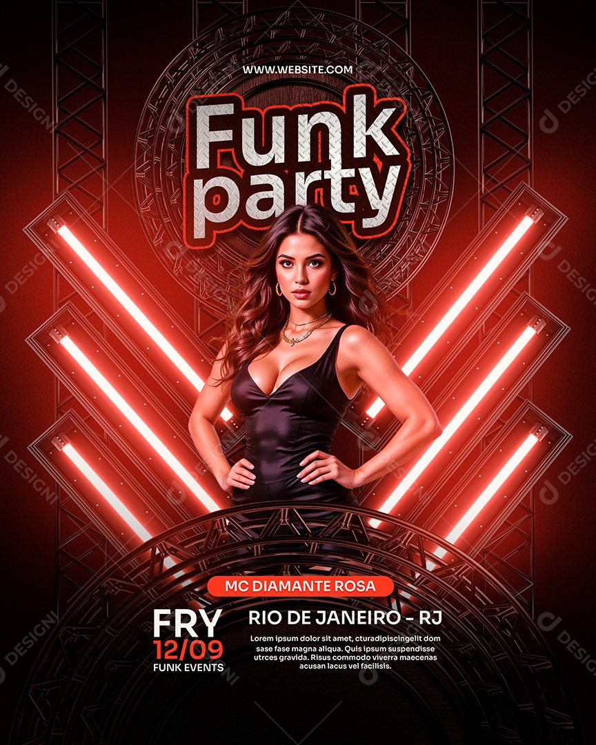 Feed Flyer Funk Party Social Media PSD Editável
