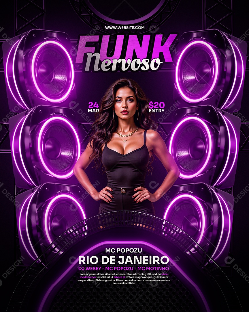 Feed Flyer Funk Nervoso Social Media PSD Editável