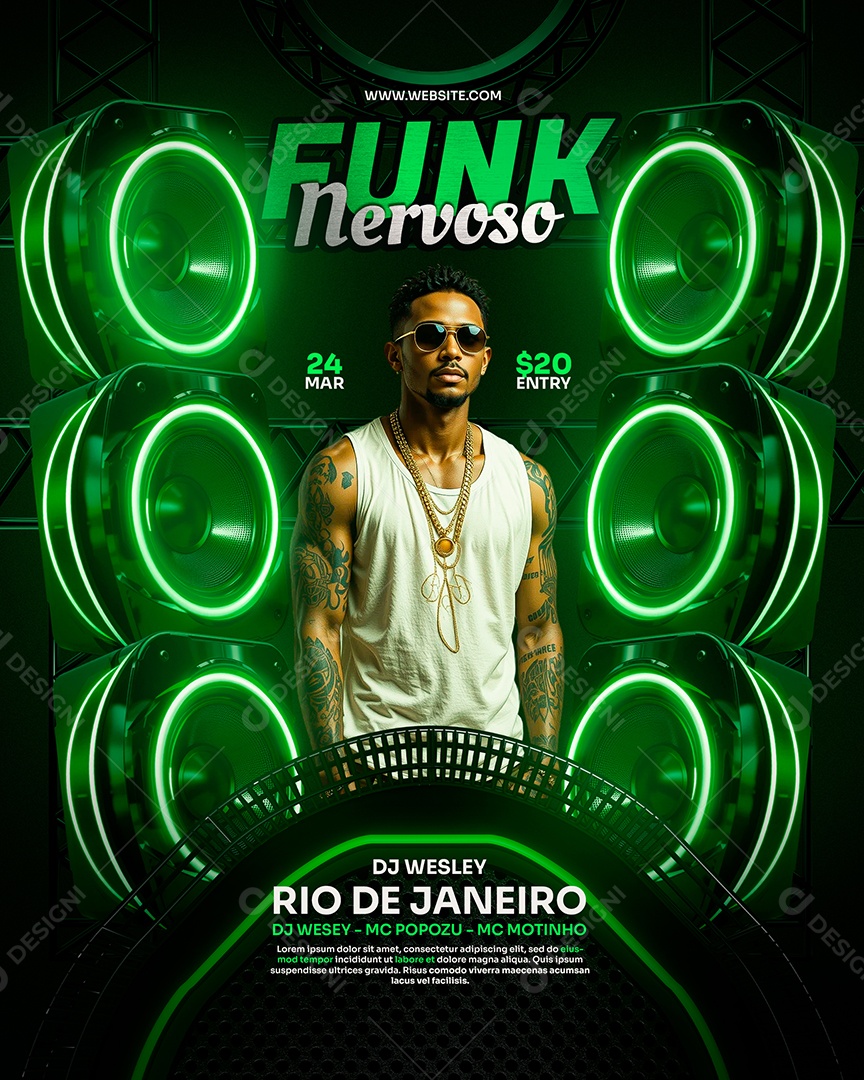 Feed Flyer Funk Nervoso Social Media PSD Editável