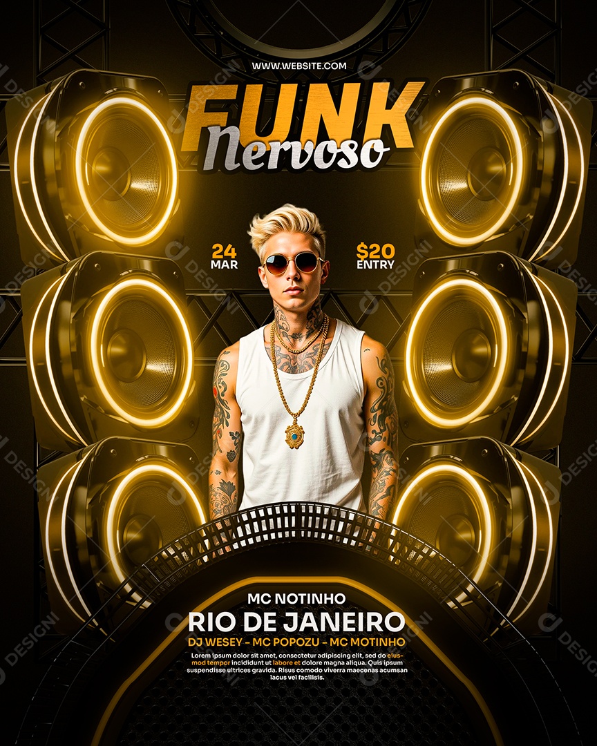 Feed Flyer Funk Nervoso Social Media PSD Editável