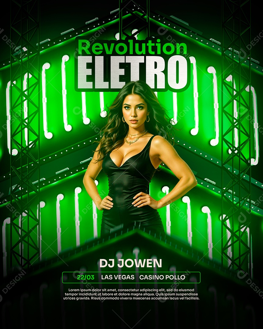 Feed Flyer Revolution Eletro Social Media PSD Editável