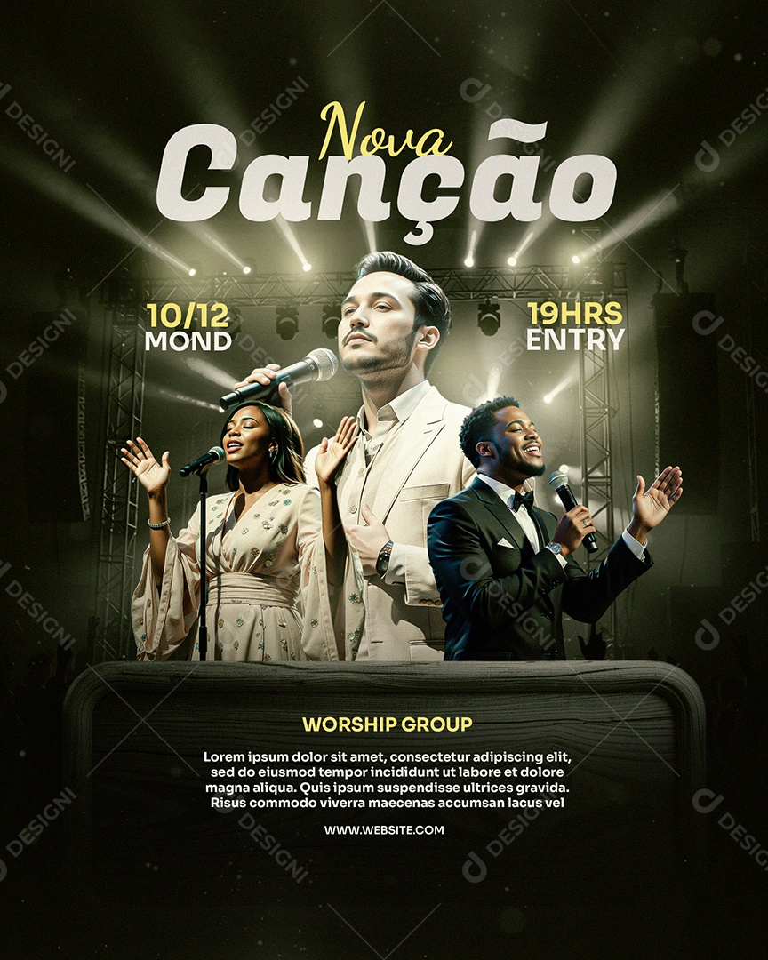 Flyer Gospel Nova Canção Social Media PSD Editável