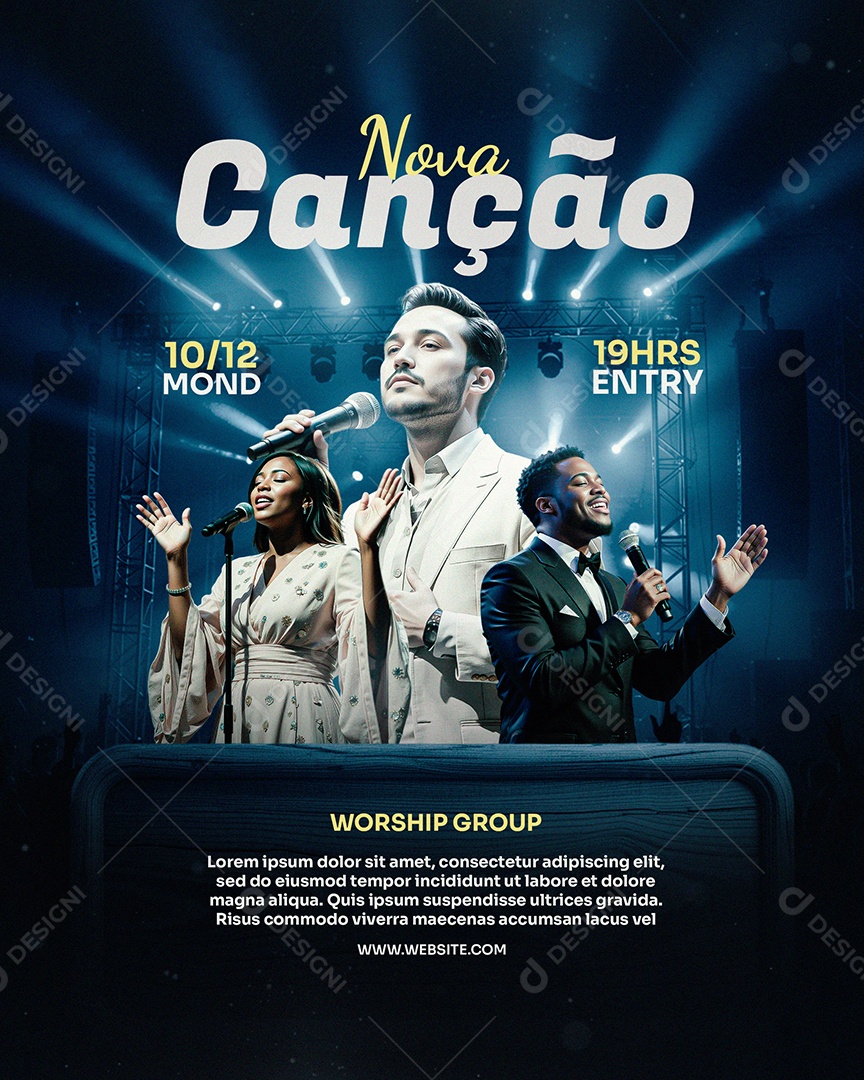 Flyer Gospel Nova Canção Social Media PSD Editável