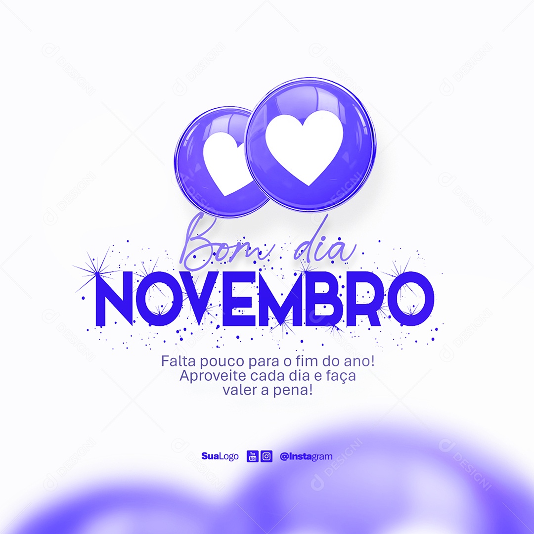 Feed Bom Dia Novembro Frase Motivacional Social Media PSD Editável
