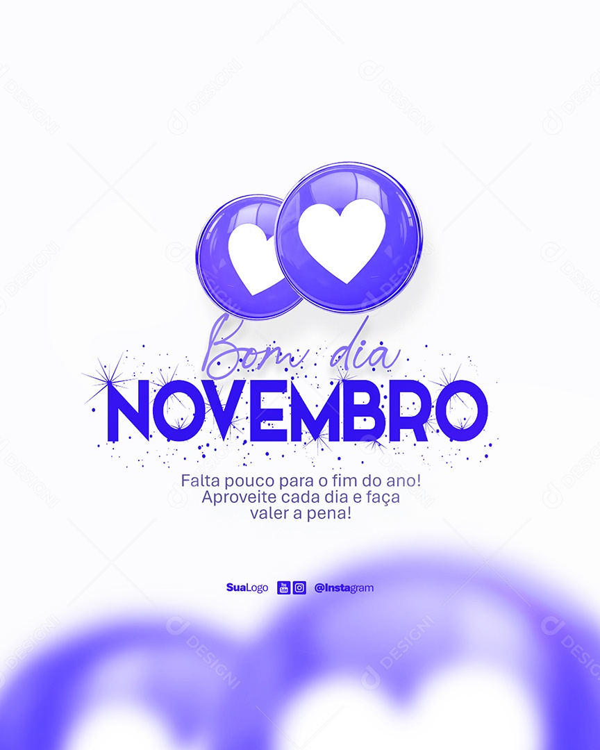Flyer Bom Dia Novembro Frase Motivacional Social Media PSD Editável