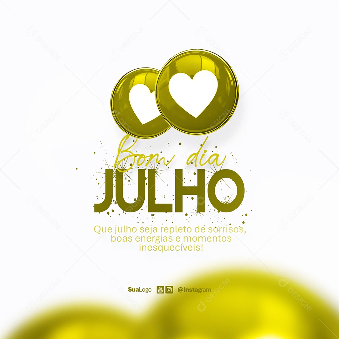 Feed Bom Dia Julho Frase Motivacional Social Media PSD Editável