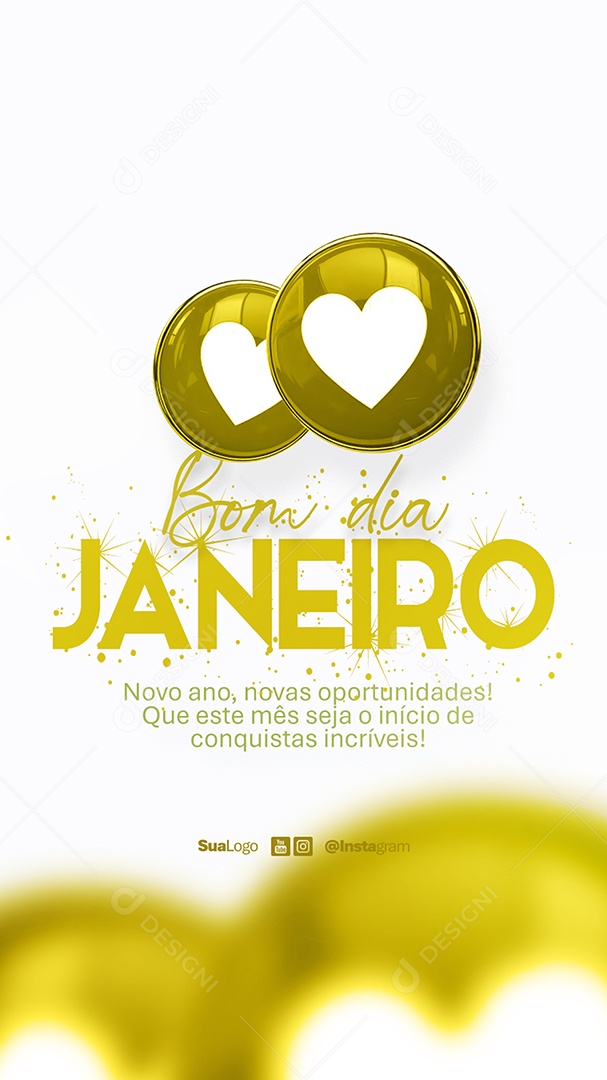 Story Bom Dia Janeiro Frase Motivacional Social Media PSD Editável