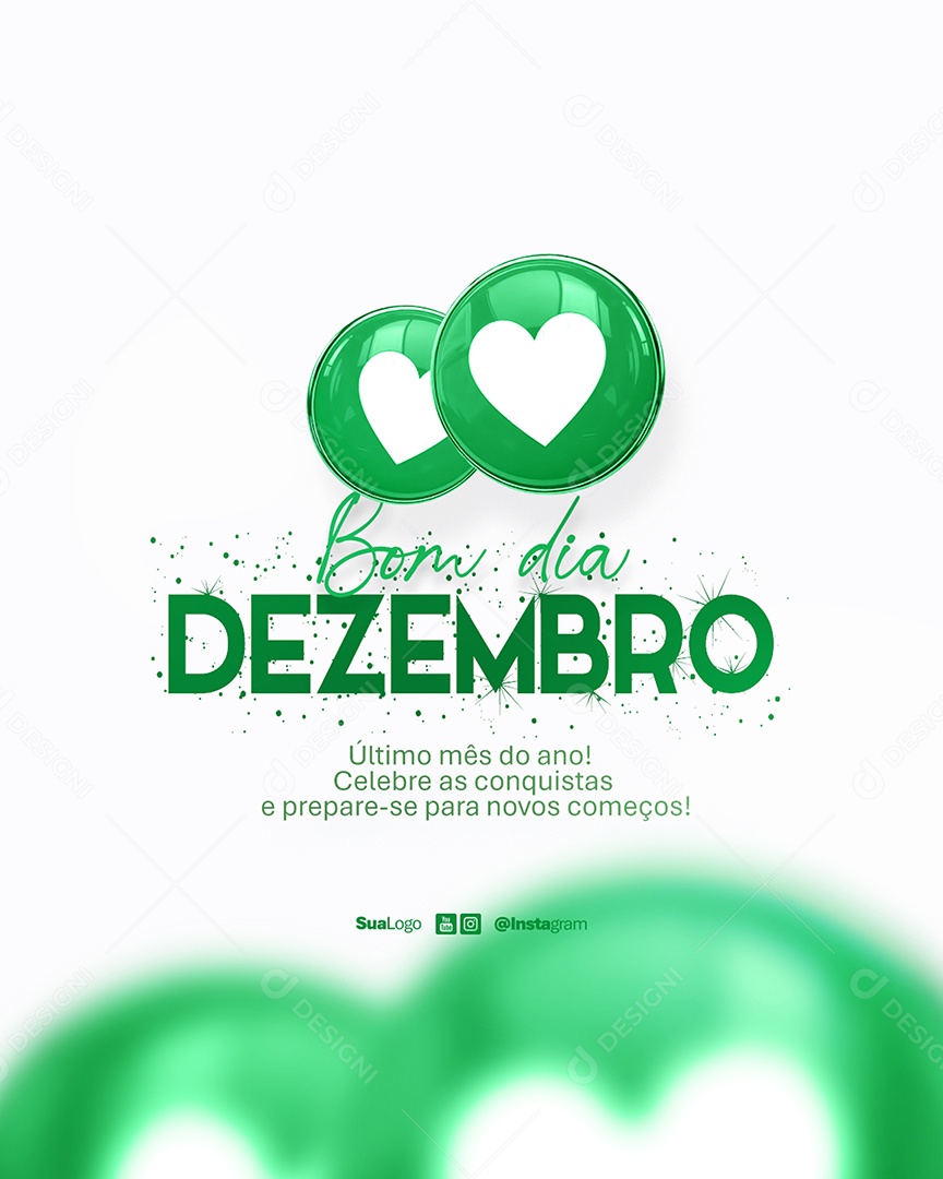 Flyer Bom Dia Dezembro Frase Motivacional Social Media PSD Editável