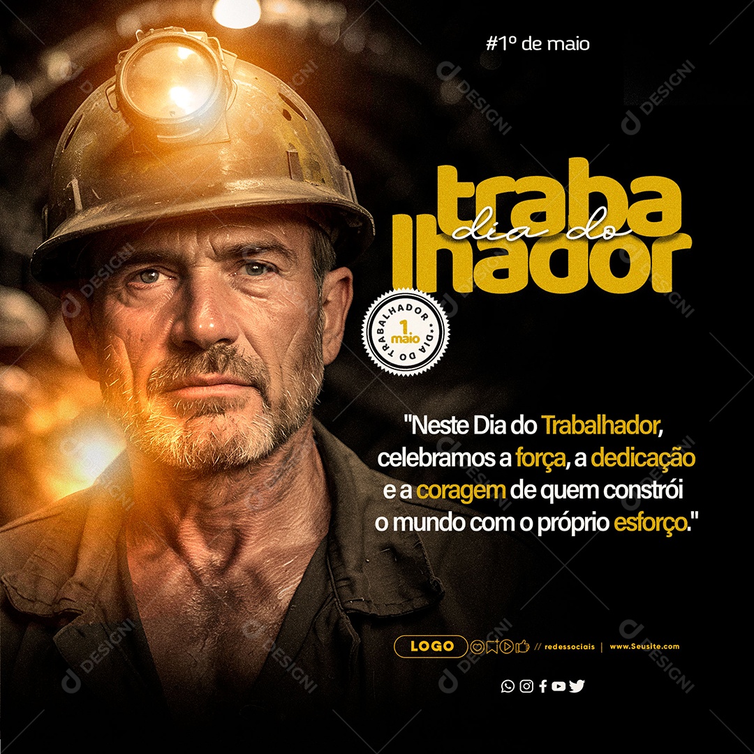Feliz Dia Do Trabalhado 01 de Maio Social Media PSD Editável