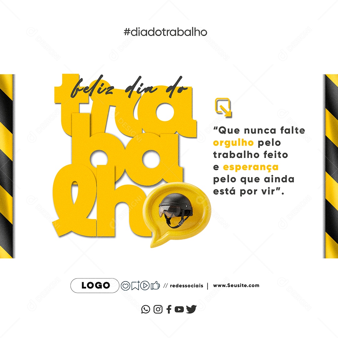 Feliz Dia Do Trabalhado 01 de Maio Social Media PSD Editável