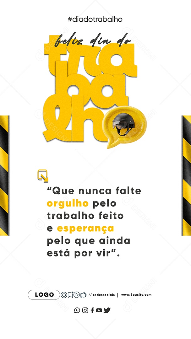 Story Feliz Dia Do Trabalhado 01 de Maio Social Media PSD Editável