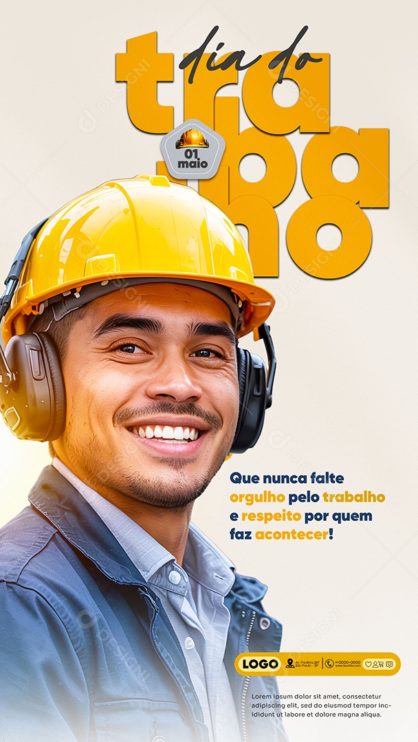 Story Feliz Dia Do Trabalhado 01 de Maio Social Media PSD Editável